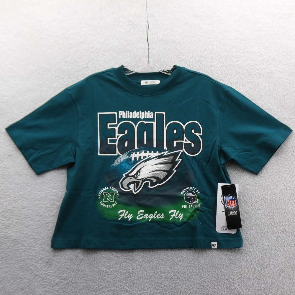 47 Brand Shirt Women Small Philadelphia Eagles Green Fly Eagles Fly Cotton NFL